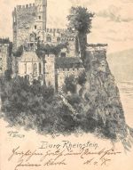Burg Rheinstein Panorama Künstlerkarte sign. gl1898 195.466