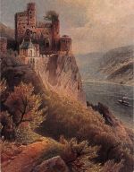 Burg Rheinstein Panorama Künstlerkarte ngl 195.471