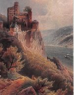 Burg Rheinstein Panorama Künstlerkarte ngl 195.473