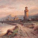 Oberwesel am Rhein Panorama Künstlerkarte gl1927 195.487