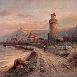 Oberwesel am Rhein Panorama Künstlerkarte ngl 195.489