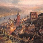 Bacharach am Rhein Panorama Künstlerkarte ngl 195.533