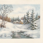 Neujahr-Wünsche mit Häuschen am Waldrand ngl1953 E6672
