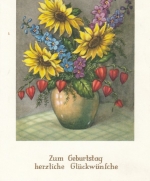 Geburtstag-Wünsche mit Sommerblumenvase gl1965? E6687