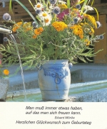 Geburtstag-Wünsche mit Sommerblumenkrug ngl E6688