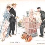 Humor Excess Baggage USA Künstlerkarte sign. gl1909 196.479