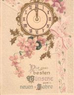 Prägekarte Glückwunsch Neujahr Uhr gl1925 196.540