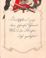 Militär Feldpostkarte fahnen Krone Schwert feldpgl1916 196.550