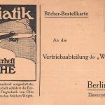 Reklame Aviatik 16. Sonderheft der Woche Bestellkarte ngl 196.562
