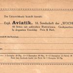 Reklame Aviatik 16. Sonderheft der Woche Bestellkarte ngl 196.562