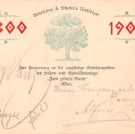 Reklame 100 Jahre Seiden- und Garn-Niederlage "Zum grünen Baum", Wien gl1900 196.573