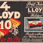 Reklame Lloyd Zigaretten, Prüfkarte für Zigaretten-Bilder ngl 196.576