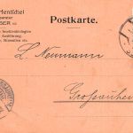 Eger Präparator Ernst Hentschel Karte nach Grossauheim gl1908 196.626
