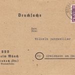 Einbach (Odw.) Postkarte der Firma W. Münch Briefmarkenhändler gl1947 196.636