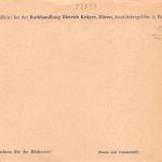 Düren Drucksache der Buchhandlung Dietrich Krüger ngl 196.644