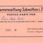 Schmitten i.T. Kurtaxe-Karte 1968 keine AK ngl 196.661
