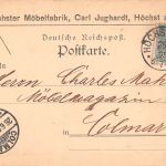 Höchst a. Main Postkarte Carl Jughardt Möbelfabrik gl1895 196.681