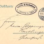 Limburg a. d. Lahn Postkarte Fa. Hülster & Kurtenbach gl1909 196.688