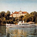 Insel Mainau (Bodensee) Schloß und Kirche vom See gl1960 197.160