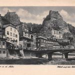 Oberstein Blick auf die Felsenkirche gl1957 197.392