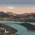 Königswinter a.Rhein, Siebengebirge mit Drachenfels und Drachenburg feldpgl1917 E7065