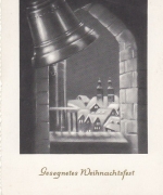 Weihnachten-Wünsche, Glockenturm über der Stadt gl1956 E7513