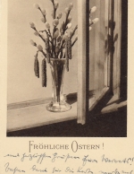 Ostern-Wünsche mit Kätzchen-Vase gl1936 E8209