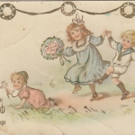 Geburtstag-Wünsche mit kleinen Gratulanten, Glitzerkarte gl1912 E8221