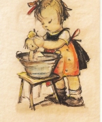 Hummel, Puppenbad, aus dem Hummelbuch - Nr. 221 ngl E8836