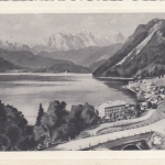 Urfeld am Walchensee (bayer.Hochgebirge) Hotel Post u.Hotel Jäger gl1933 E8915