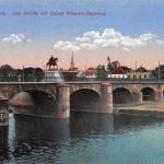 Saarbrücken Alte Brücke mit Kaiser Wilhelm-Denkmal feldpgl1916 197.479