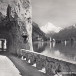 Axenstraße mit Flüelen und Bristenstock gl1964 F0430