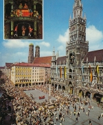 München, Rathaus und Glockenspiel, Marienplatz u. Dom Frauenkirche ngl F0656