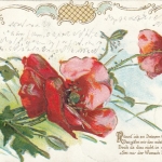 Blumen mit Spruch, Prägedruck gl1905 F1489