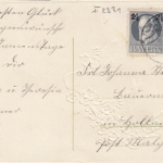 Namenstag-Gruß mit Blümchen, Prägedruck glum 1910? F2331