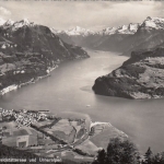Brunnen (Schwyz) mit Vierwaldstättersee und Urneralpen ngl F2770