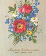 Geburtstag-Wünsche mit Blumen ngl F3176