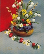 Ostern-Wünsche mit Blumengesteck gl1963 F3182