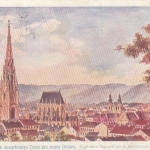 Linz mit dem ausgebauten Turm des neuen Domes gl1902 F4044