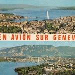 En Avion sur Genève, Mehrbildkarte gl1977? F4205