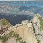 Pilatus-Kulm, Hotels Kulm und Bellevue, Blick auf Luzern ngl F4354
