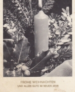 Weihnachts-Neujahr-Wünsche mit Weihnachtsgesteck glum 1970? F4513