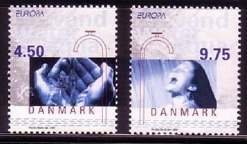 DÄNEMARK MI-NR. 1277-1278 POSTFRISCH(MINT) EUROPA 2001 WASSER