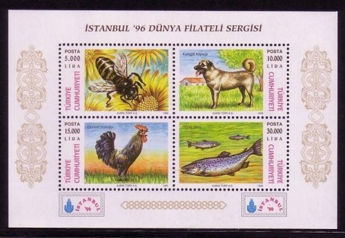 TÜRKEI BLOCK 30 POSTFRISCH(MINT) ISTANBUL ´96 BIENE HUND HAHN FORELLE
