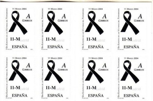 SPANIEN MH 0-16 POSTFRISCH(MINT) MITLÄUFER 2004 EUROPÄISCHER TAG DER OPFER SCHWARZE SCHLEIFE