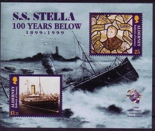 ALDERNEY BLOCK 5 POSTFRISCH(MINT) UNTERGANG DER S.S. STELLA SCHIFF 1999