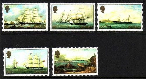 JERSEY MI-NR. 342-346 POSTFRISCH(MINT) SCHIFFE GEMÄLDE VON JOHN OULESS LEUCHTTURM