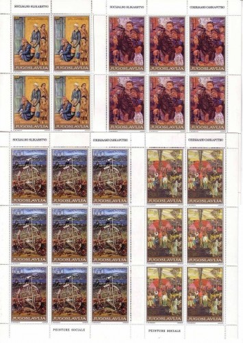 JUGOSLAWIEN MI-NR. 1621-1626 POSTFRISCH(MINT) KLEINBOGENSATZ SOZIALMALEREI - KUTSCHE