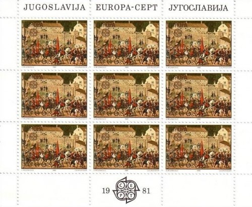 JUGOSLAWIEN MI-NR. 1883-1884 POSTFRISCH(MINT) KLEINBOGENSATZ EUROPA 1981 - FOLKLORE