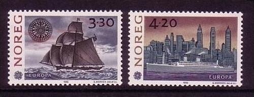 NORWEGEN MI-NR. 1096-1097 POSTFRISCH(MINT) EUROPA 1992 ENTDECKUNG AMERIKAS COLUMBUS SCHIFFE